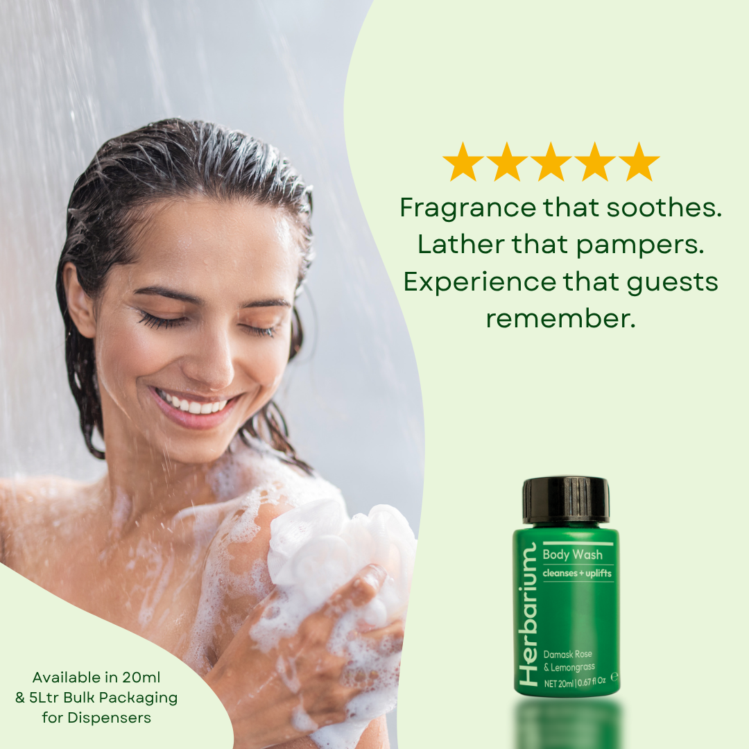 Hotel Toiletries - Body Wash 20ml | Damask Rose & Lemongrass